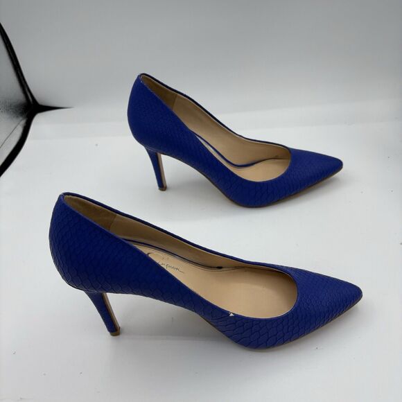 Jessica Simpson‎ Heels Womens Size 6 Levin Blue Snake Print Pumps - Picture 8 of 10